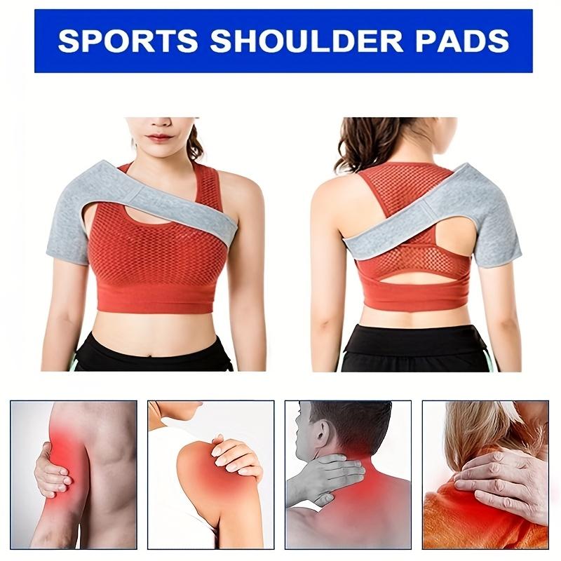 Adjustable Shoulder Brace, Neoprene Single Shoulder Back Support, Bamboo Charcoal Fiber Elastic Compression Wrap for Men and Wom