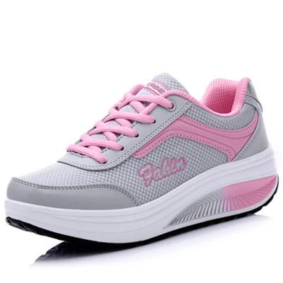 Women Slimming Swing Sneakers Platform Wedge Toning Shoes Woman Breathable Lightweight Sneakers Height Increasing
