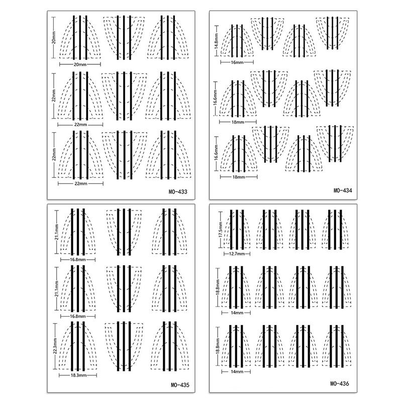 Deep U French Manicure Strip Nail Art For French Tip Stencil Guides Sticker Diy Line Tips Decoration Tool Self-Adhesive