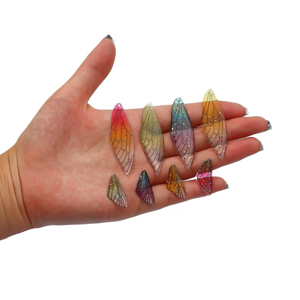 2Pcs/set (1big+1small) Handmade Fairy Imitation Dragonfly Wings Pendant for DIY Earrings Jewelry Making