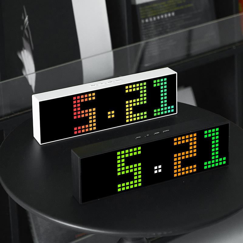Creative RGB Clock New Alarm Clock Stand Hanging Dual-purpose Clock Simple Digital Clock LED Colorful Clock