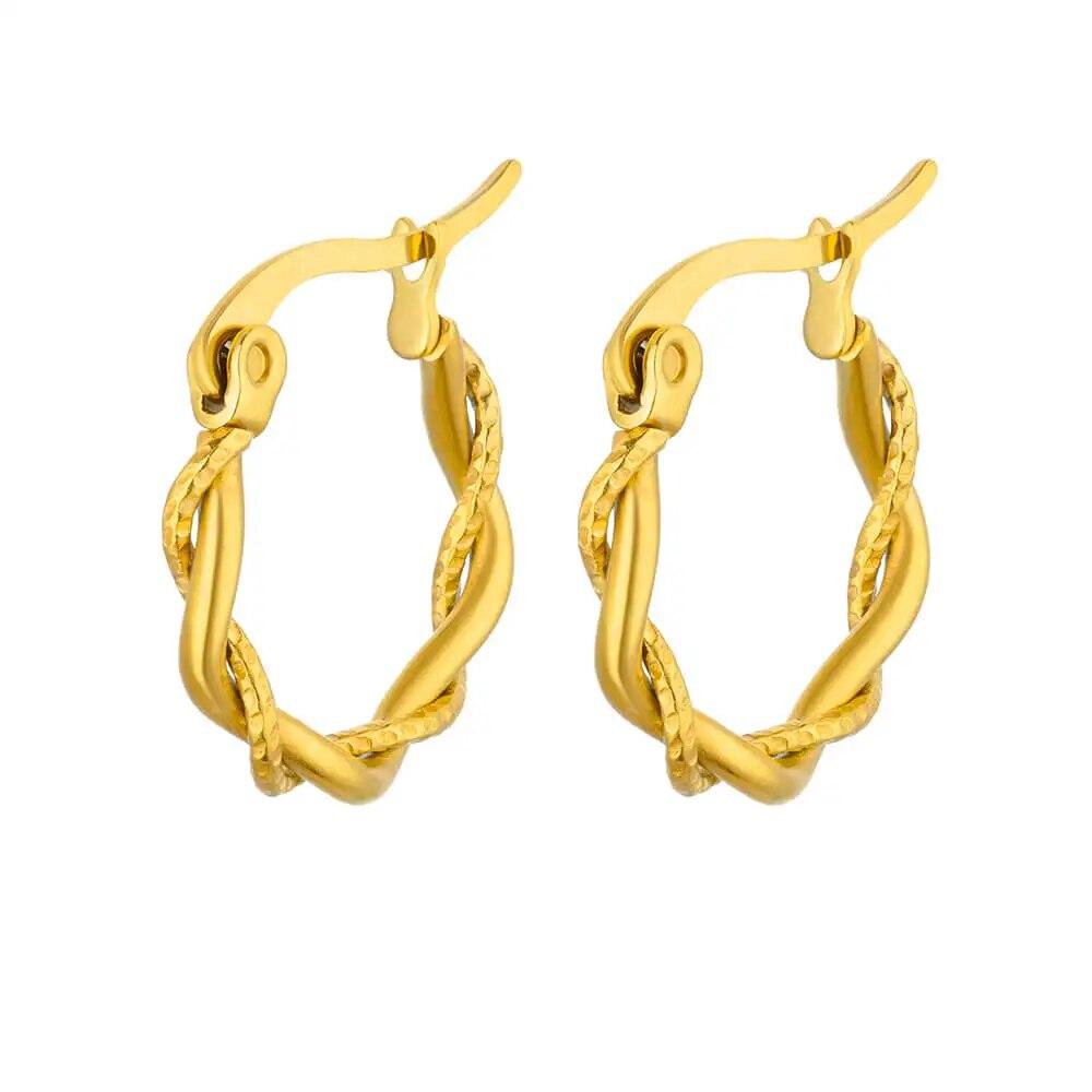 Cercei rotunzi vintage din oțel inoxidabil pentru femei Cercei geometrici 2024 Trending Statement Bijuterii pentru ureche Cadou de Crăciun BFF