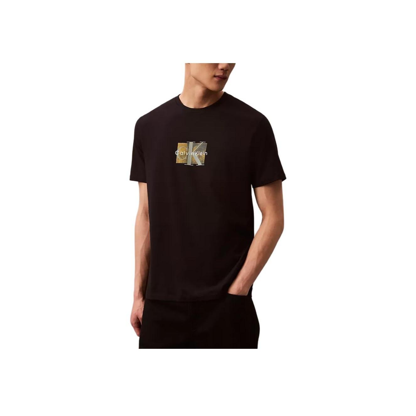 

Calvin Klein Мягкая дышащая футболка с круглым вырезом и коротким рукавом, мужские топы, черная 40EM846-001 M