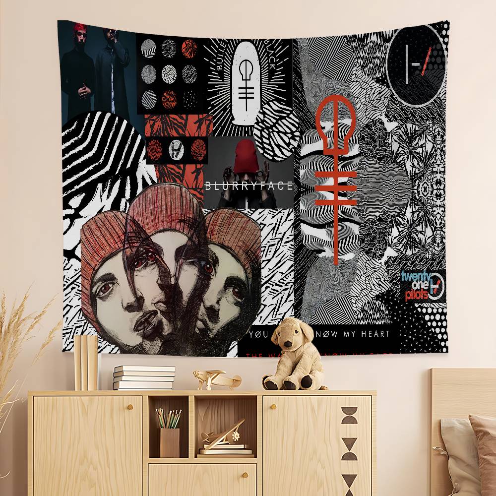 Twenty One Pilots Cartoon Tapestry Bohemian Wall Tapestries Mandala Home Decor