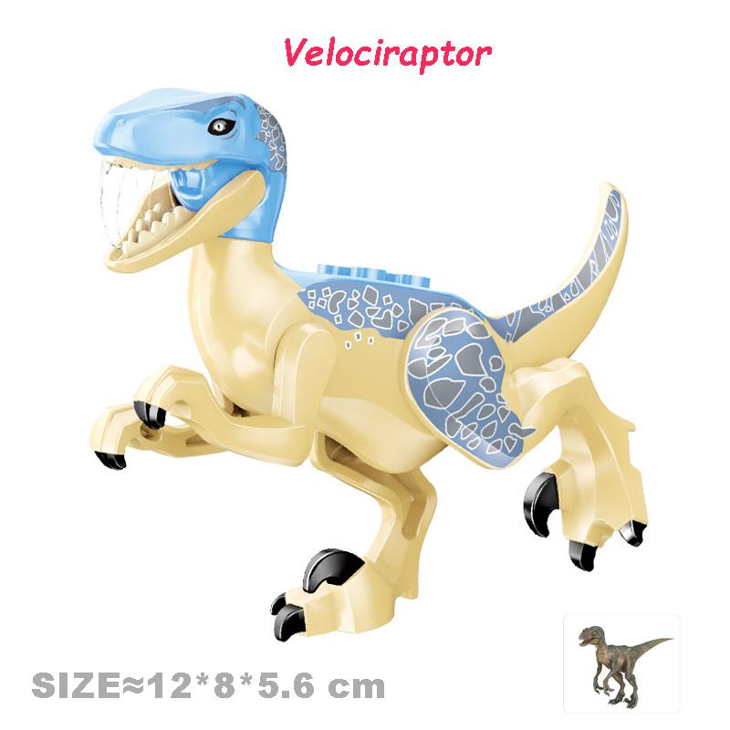 Bright Jurassic Dinosaurs World Velociraptor Triceratops Rex Pterosaur Model Assemble Building Blocks Toys For Children Boy Gift