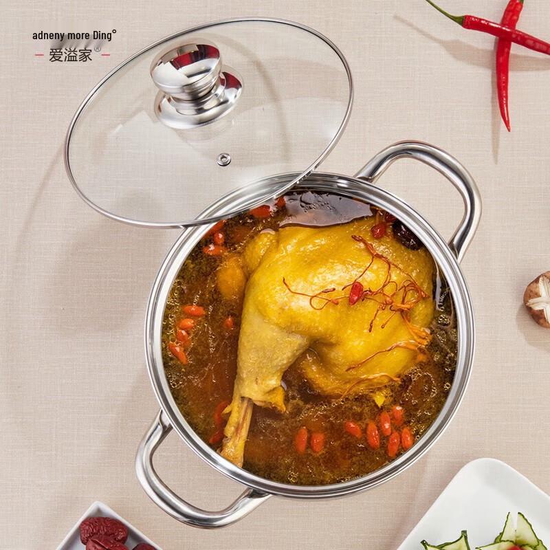 Adneny 304 Stainless Steel 22cm Multi-Function Soup Pot