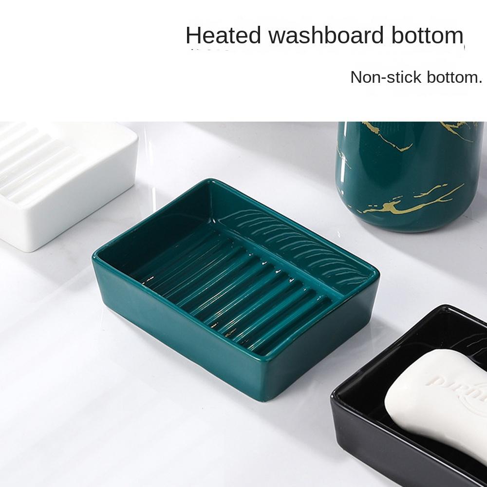 New Ceramic Soap Dish Rectangle Modern Simple Style Soap Holder Portable Durable Hand Soap Holder Countertop