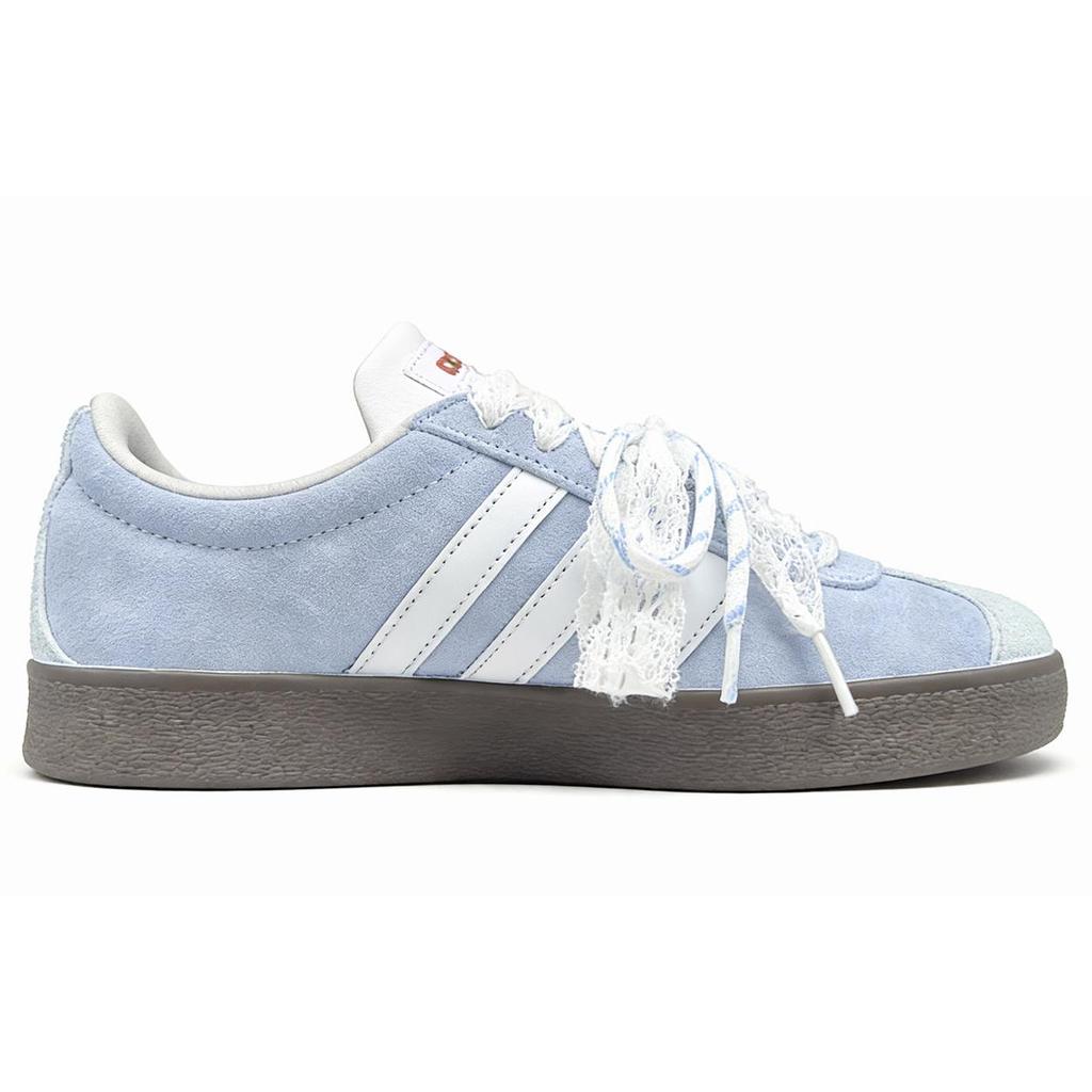 Adidas VL COURT 2.0 Abrasion Resistant Breathable Low top Skateboard Shoes Unisex Light Blue HQ1802(Team1071-)
