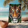 Custom Name Ultra-Soft Beach Towel with Tiger Theme,Ideal for Pool - Camping, Diving - Perfect Travel Essential, Vibrant Beach Towel.
