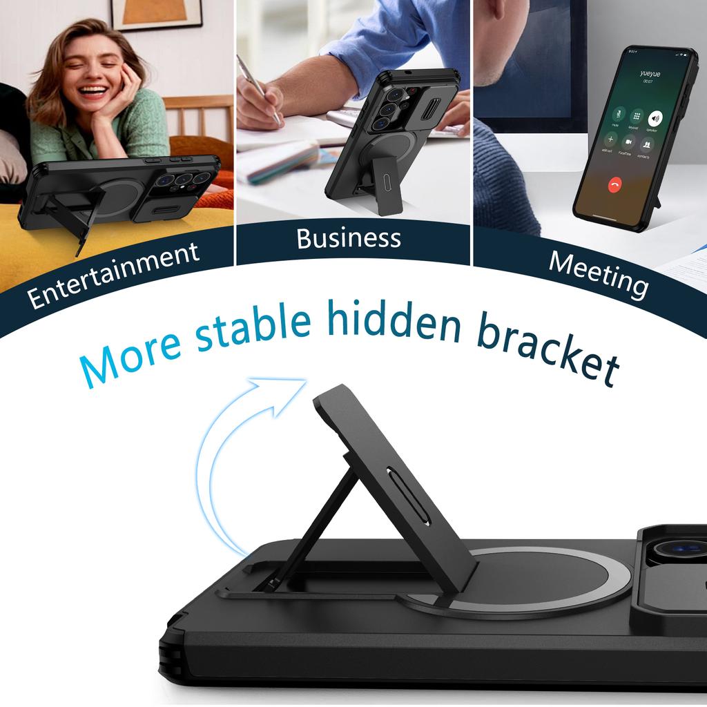 Protective Case for Samsung Galaxy S26 Ultra S25 FE S24 Plus S23 A17 A56 A36 A16 A26 A55 A15 Hard Stand Holder Accessories