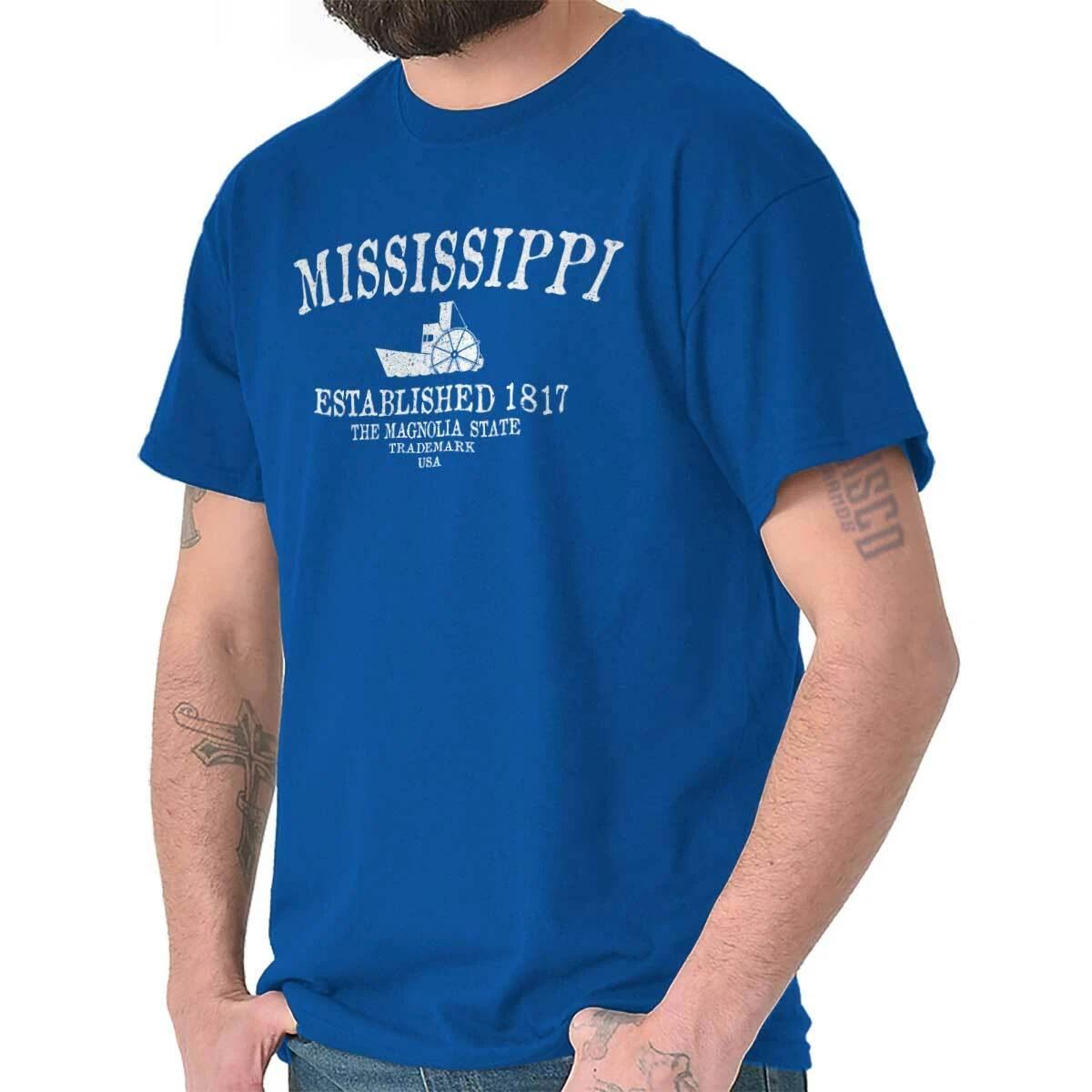 Mississippi Magnolia State Steamboat EST Womens or Mens Crewneck T Shirt Tee XXXXL