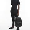 Calvin Klein /Solid color polyester fiber school bag backpack black