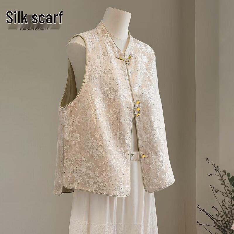 Women s New Chinese Style Round Neck Vest M