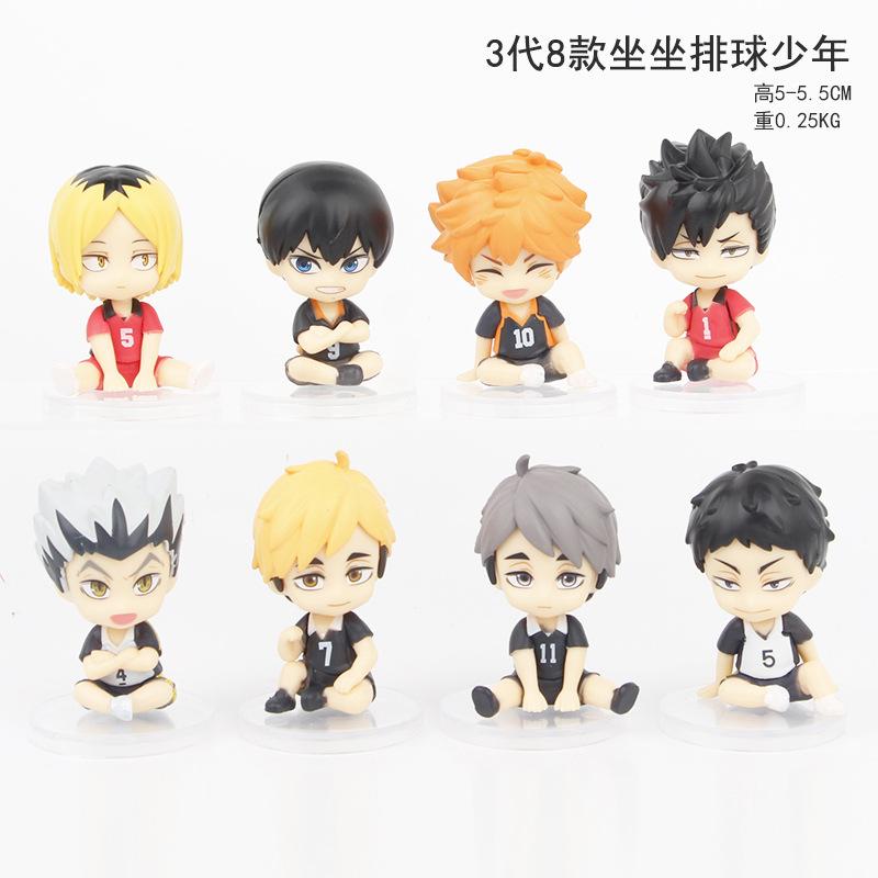 8Pcs/Set Anime Haikyuu Figure Toys Kenma Kozume Shoyo Hinata Kotaru Bokuto Yu Nishinoya Action Figure Model Toy Fans Gift
