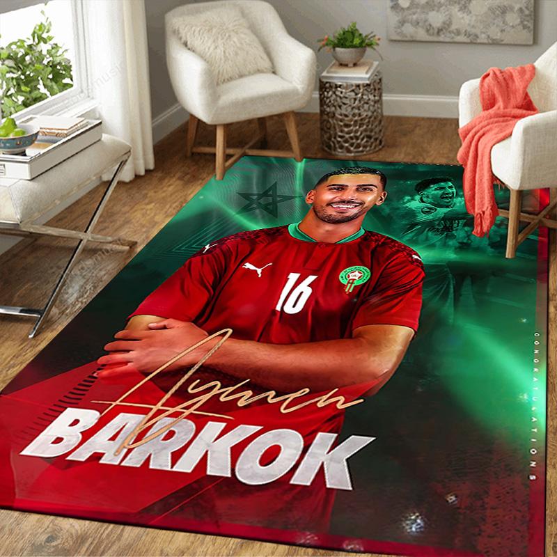 1pc Moroccan Football Star Rug, Office Carpet Indoor Outdoor Entrance Doormat, Non-Slip Soft And Comfortable, Living Room. DT707074