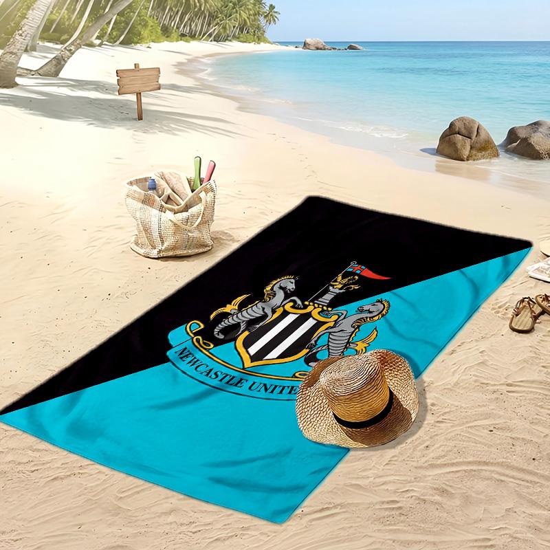 Asciugamano da Spiaggia con Stampa del Newcastle United Football, Asciugamano Grande Morbido ad Asciugatura Rapida per Spiaggia Campeggio Nuoto