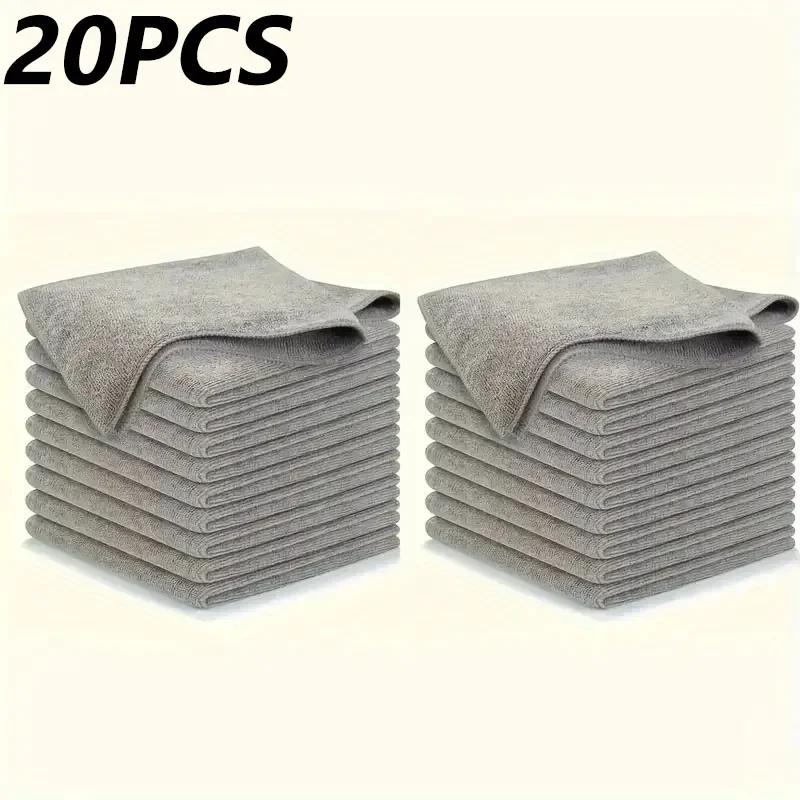 Kitchen Dish Towel, Ultra-fine Fiber Light Gray Cleaning Cloth Set, Absorbent, Black Soft And Stain-removing Cloth
