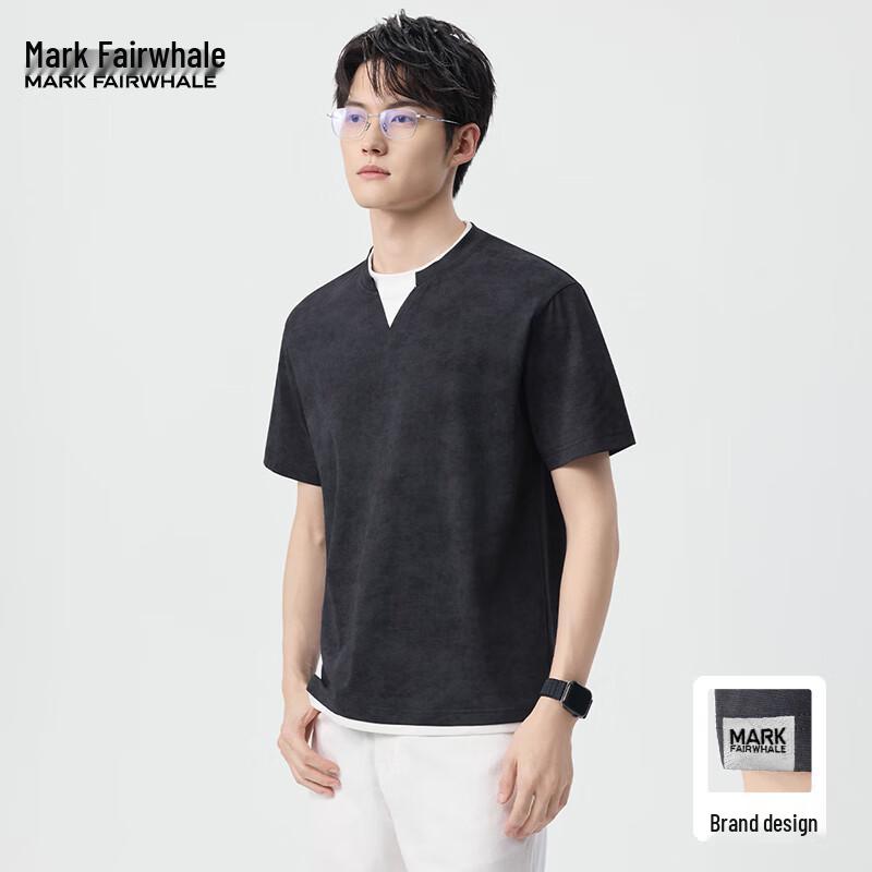 Mark Fairwhale Men s Faux Two-Piece Cool Short-Sleeve T-Shirt L