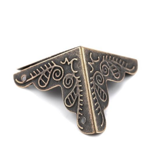 4Pcs 25mm Antique Triangular Corner Bracket Hardware Luggage Case Protector