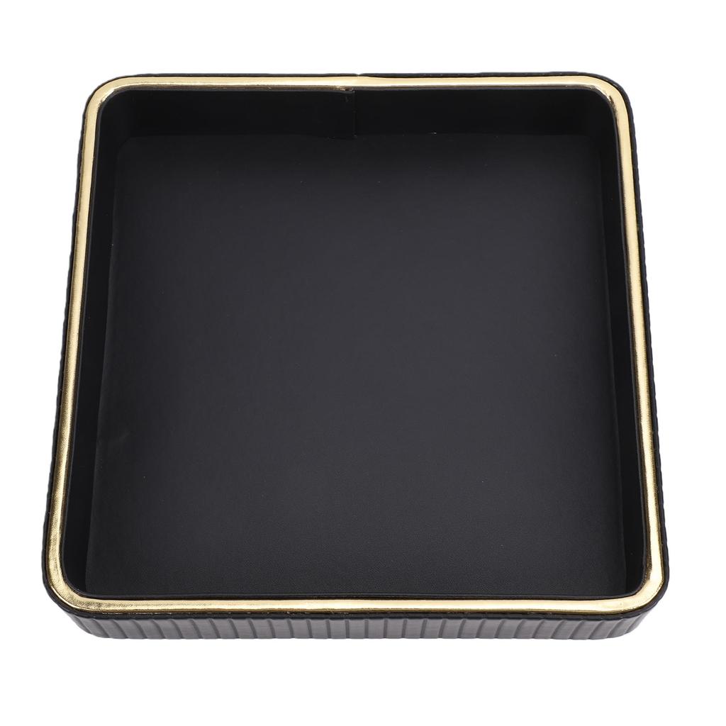 Perfume Tray Jewelry Trinket Organizer Tray Multipurpose Nightstand Organizer for Vanity Countertop Bedroom Black and