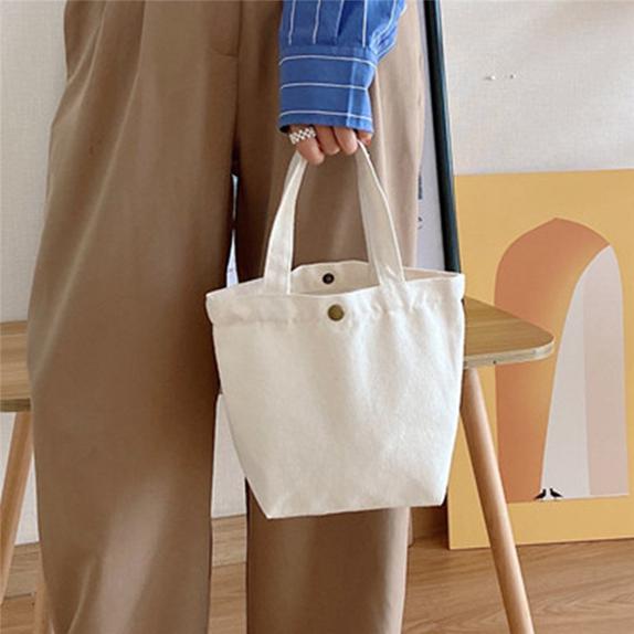 Fashion Women Solid Color Mini Handbags Women Canvas Tote Ladies Casual Bag Girl Student Cloth Bags