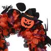 Pumpkin Witch Headband Halloween Floral Headband, Handmade 3D Shape Widened Fit Photogenic For Women Hair Hoop, Non-Slip with Decoration