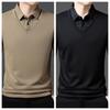 Men Fake Two Pieces Polo Shirts With Fleece Warm Winter Wear Casual Business Long Sleeve T-Shirts Autumn Clothing For Wholesales