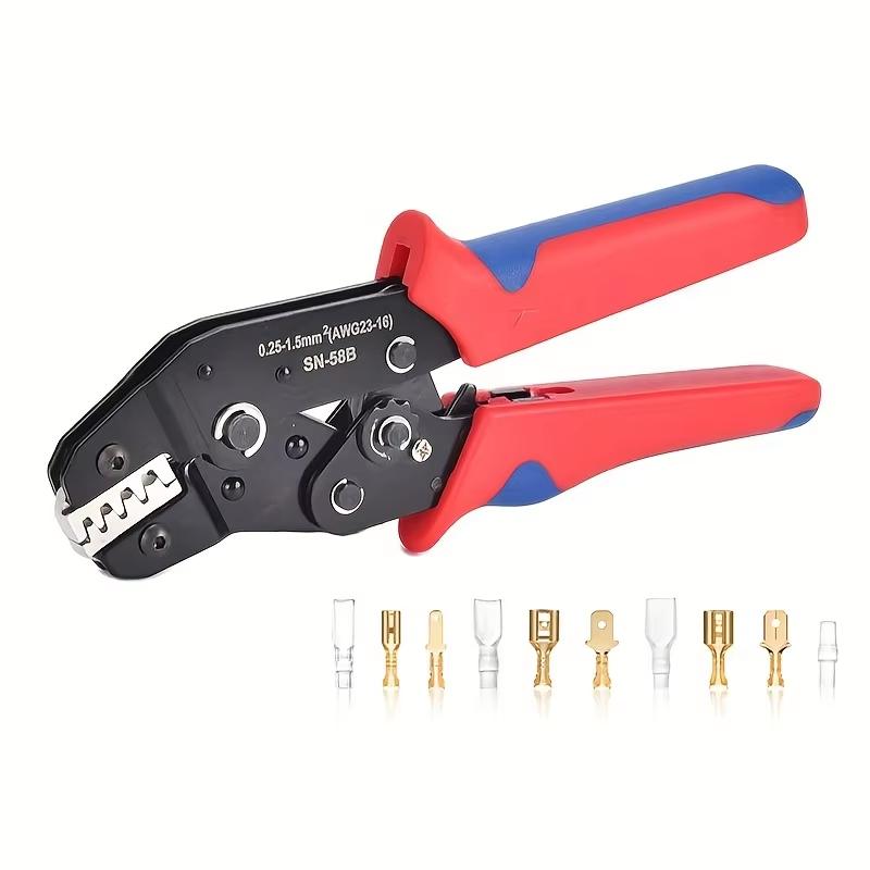 1pc SN-58B Wire Ratchet Crimper Plier, 0.25-1.5mm² AWG23-16 For Dupont Jumper Wire, Terminals