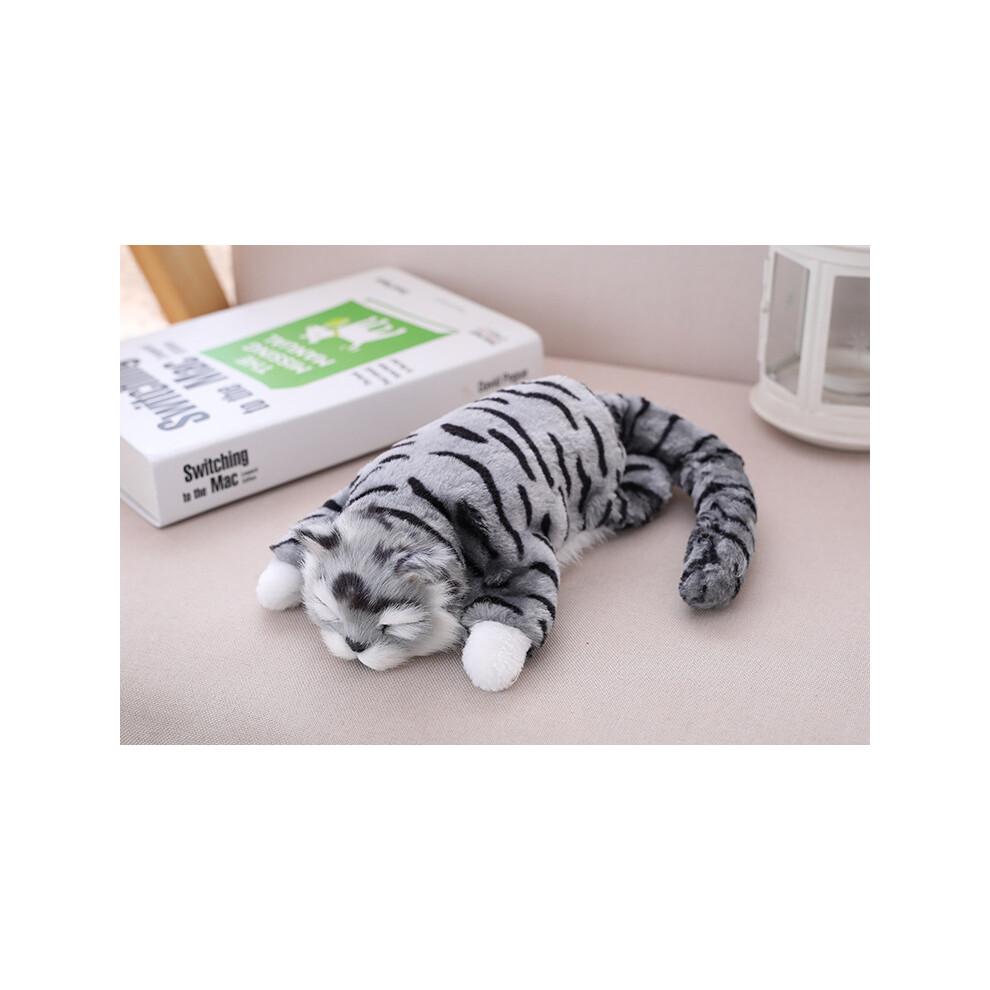 (Gris) Chat Électronique Câlin Animal en Peluche Interactif Robot Jouets Animal de Compagnie Robotique Électrique -