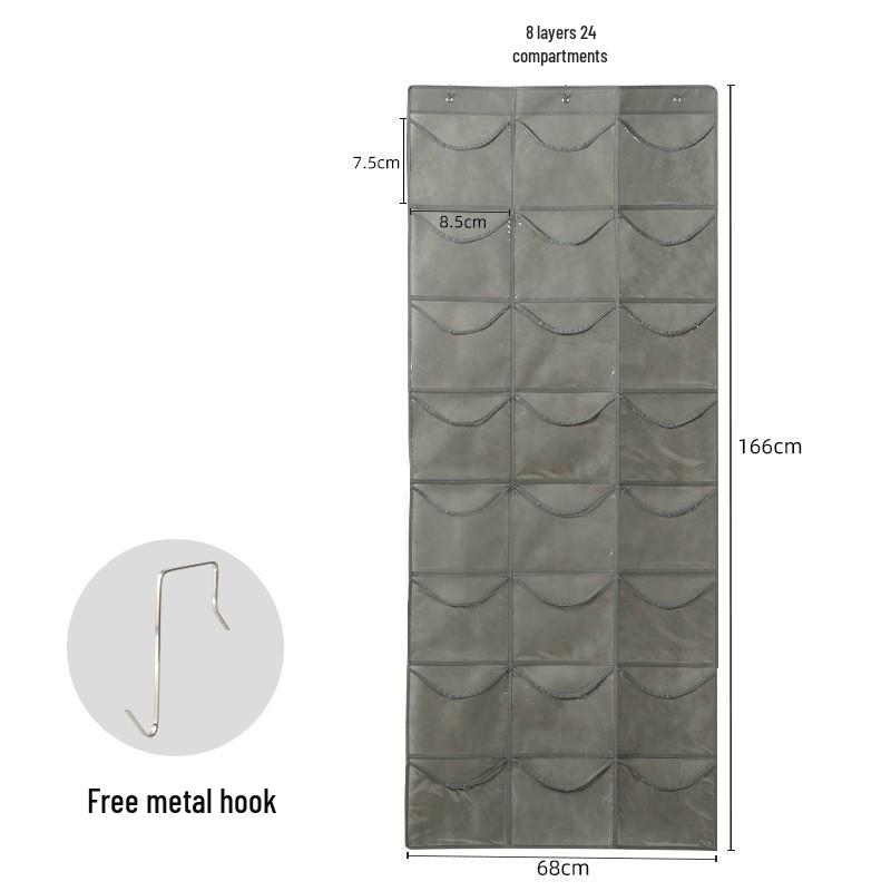 Wall-Mounted Fabric Hanging Organizer with Pockets - Essential Over-the-Door Storage for Dorms and Homes