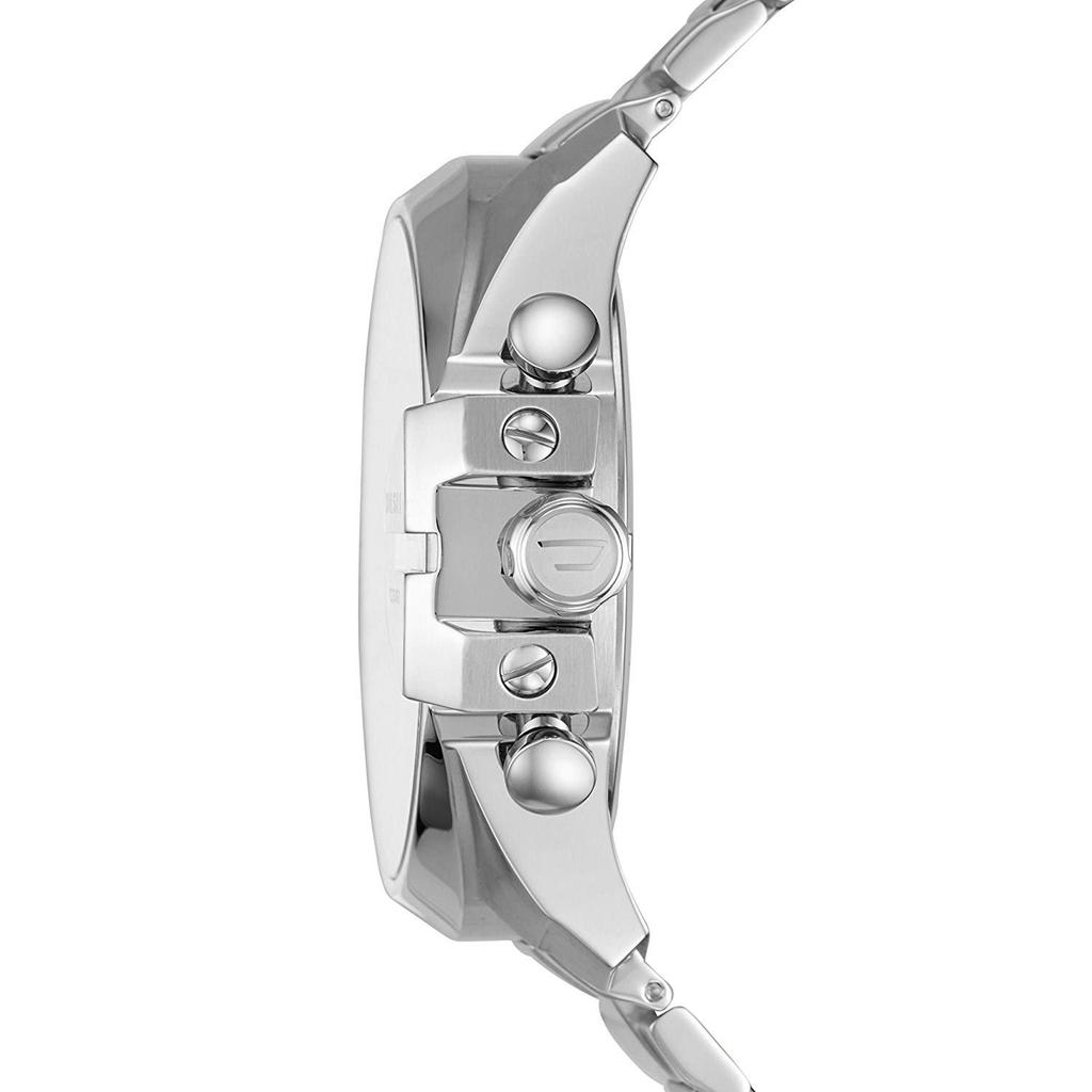Diesel Herren-Chronograph Mega Chief Quarz, Edelstahl, silberfarben (Modell: DZ4465)