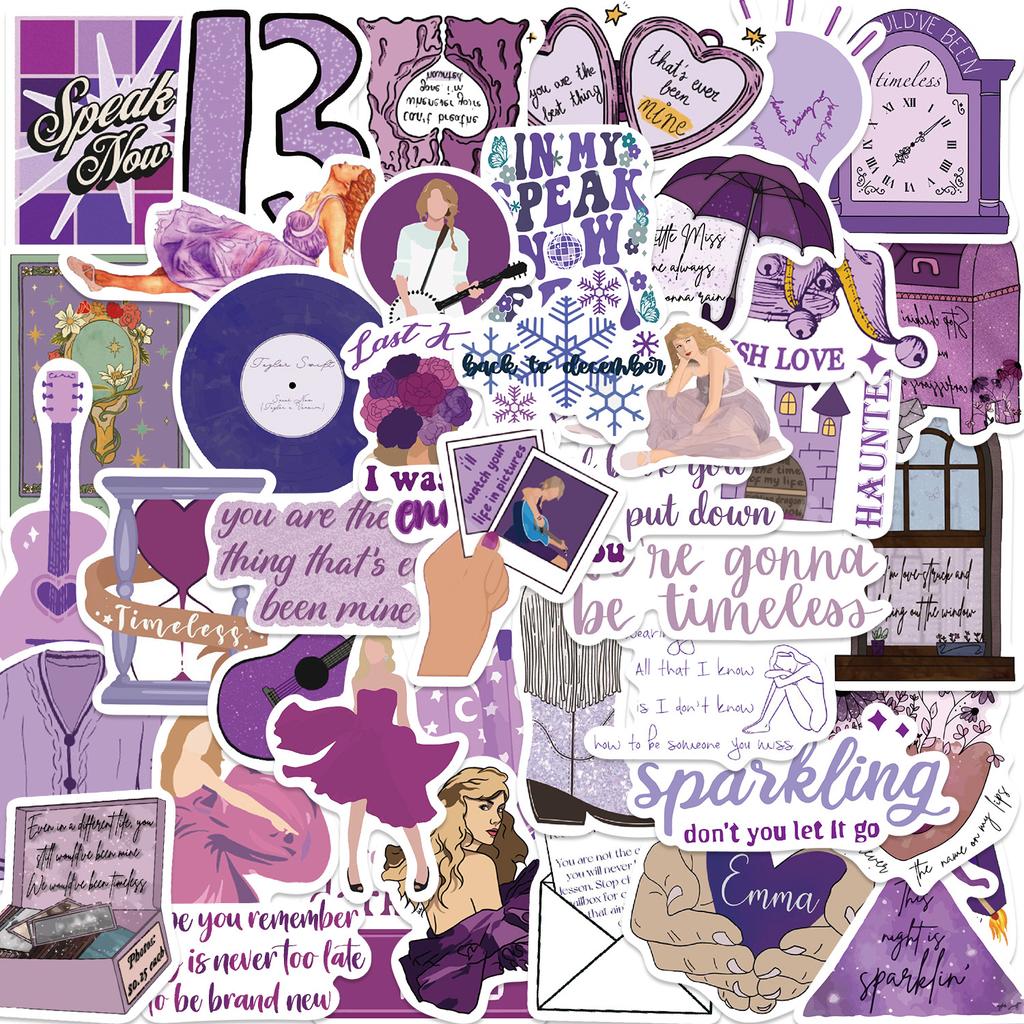 50 Purple Taylor Swift Album Speak Now Graffiti Sticker Guitar Laptop Suitcase DIY Waterproof Sticker