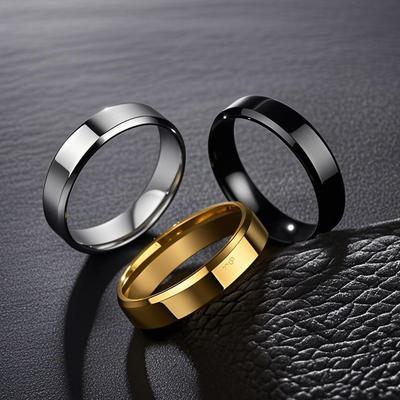 European & American Unisex Titanium Steel 4mm Fashion Ring