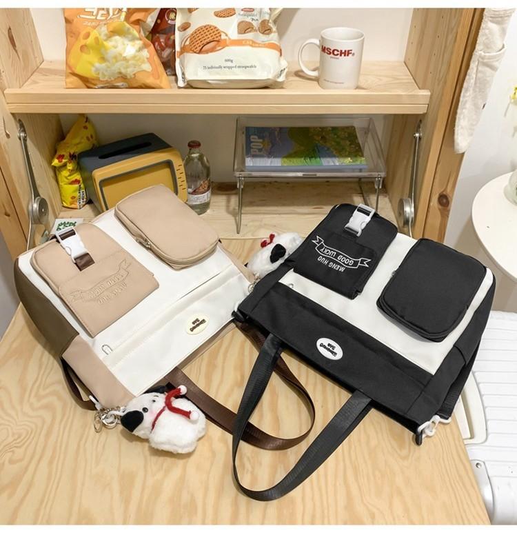 Large Capacity Nylon Tote Bag Street Fashion Casual Shoulder Bag Pink