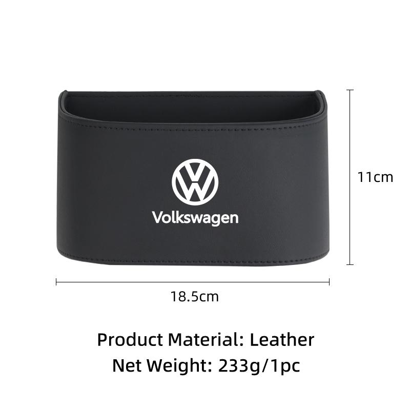 Car Trapezoidal Sloped Black Leather Door Multi-Functional Storage Compartmen For VW GTI Polo Passat Scirocco Golf Tiguan Sharan zo5