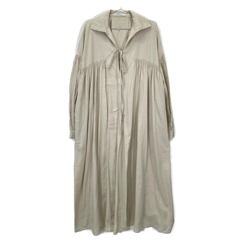 ETRE TOKYO Beige Cotton X Linen Dress Dress F beigeUsed