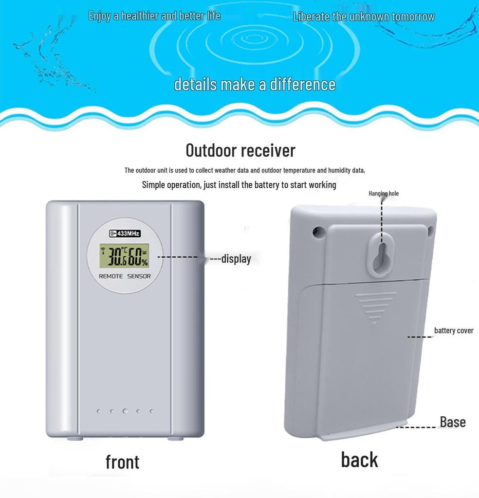 Hochauflösende Wettervorhersageuhr mit Temperatur- und Feuchtigkeitsüberwachung