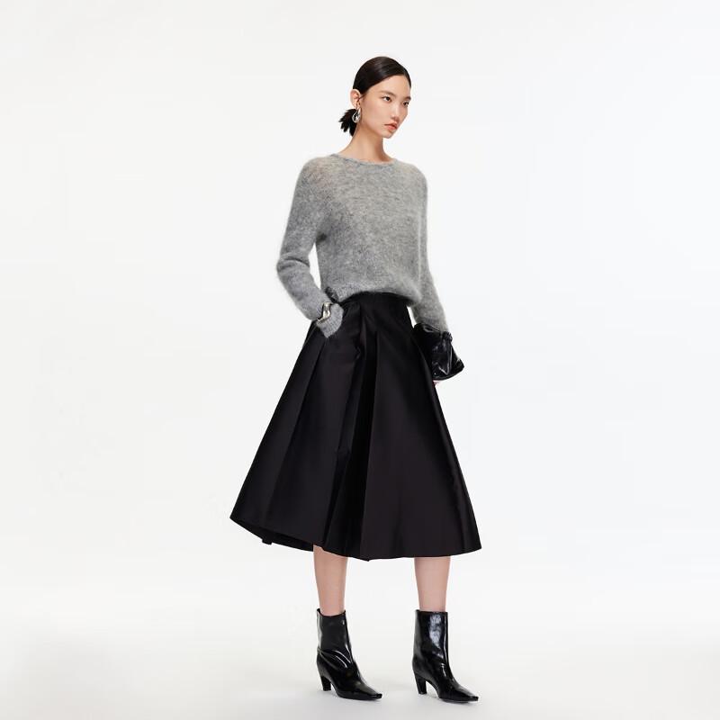 Veromoda Pleated A-Line Midi Skirt