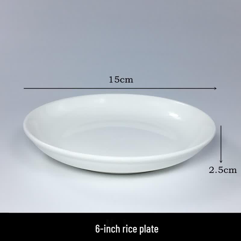 Elegant Round Pure White Ceramic Dinner Plate