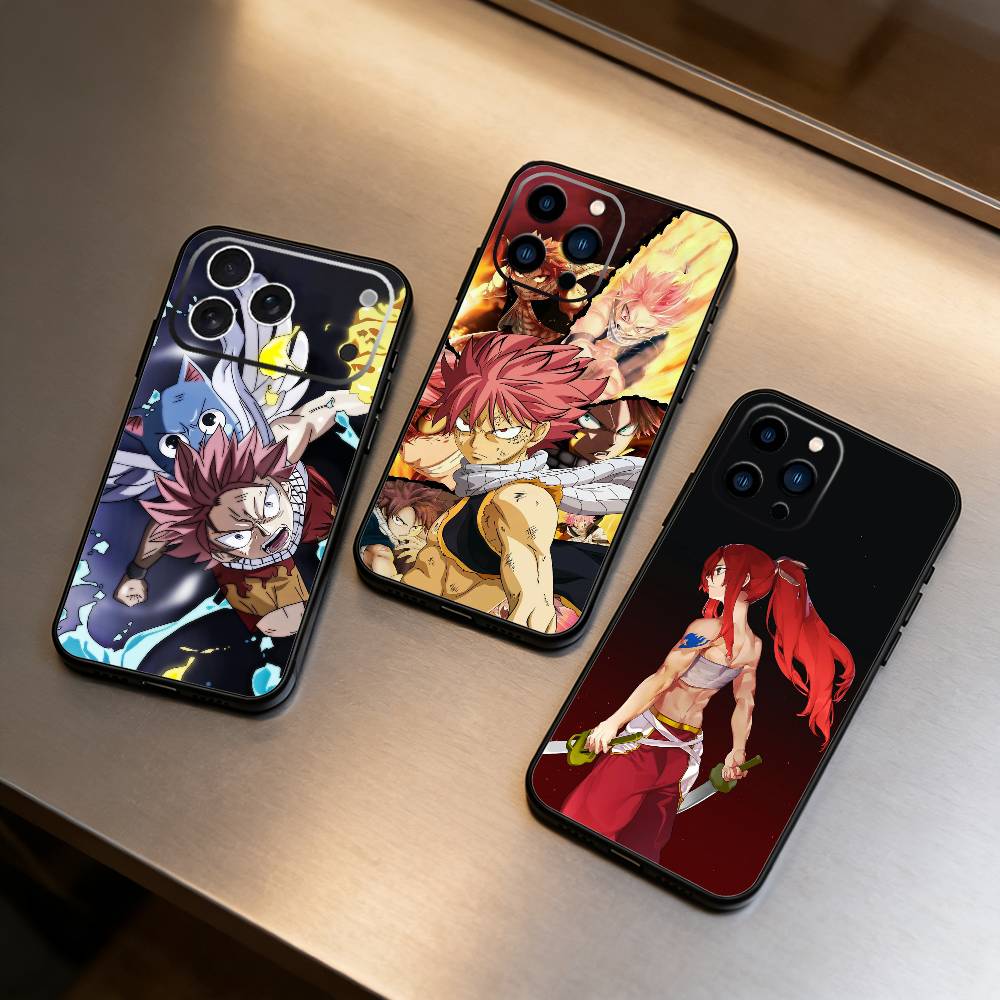 ANIME I-FAIRY TAIL Phone Case For iPhone17,16,15,14,13,12 Plus,Max Soft Silicone Black Cover