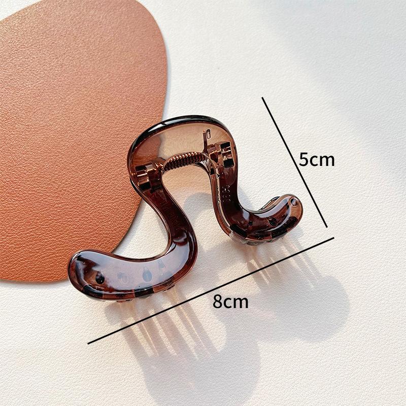 Wave Large Hair Claw Clips Crab Clamps Women Girls PC Jelly Leopard Ponytail Holder Hair Barrettes Hairpin Hair Accessoires New