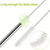 304 stainless steel straw set, reusable with cleaning brush bag