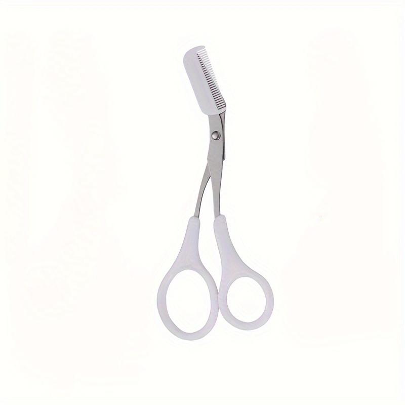 Pink Eyebrow Scissors And Comb, Plastic, For Right Hand, Beginner Eyebrow Trimming Set, For Trimming And Grooming Eyebrows