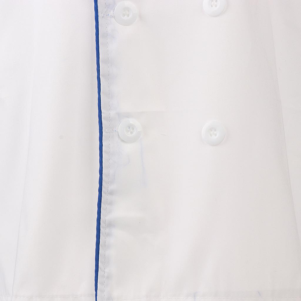 Men Women Chef Uniform Single Breasted Cook Short Sleeve Coat M Red