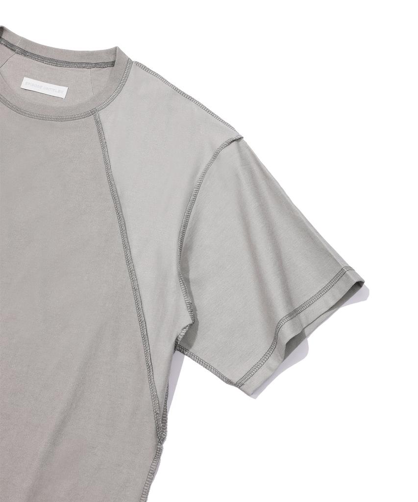EPISODE UNTITLED Point Stitch In&Out Pigment T-Shirt_Grey