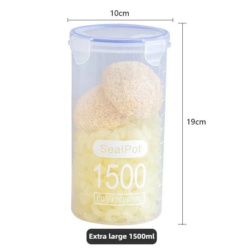 4 Stück Versiegelte Aufbewahrungsbox Transparent Küche Lebensmittel Getreide Organizer Vorratsbehälter Kunststoff Große Kapazität Feuchtigkeitsdicht Versiegelte Gläser