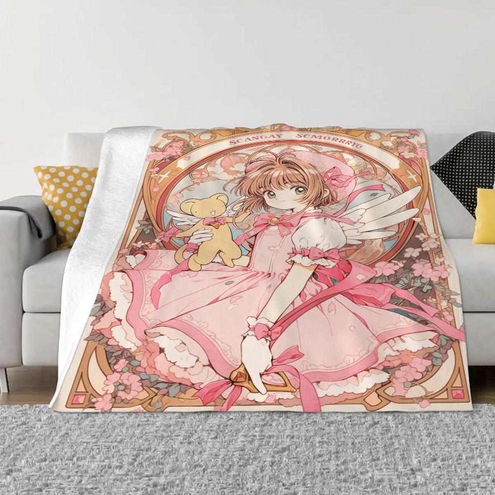 Cardcaptor Sakura Knitted Blanket King Size Microfiber Bedding Fluffy Soft Blankets and Throws Bed Throw Interior for Home Knee