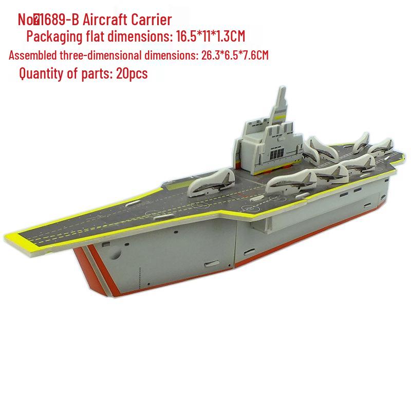 3D Aircraft Carrier Warship Paper Model Jigsaw Toy for Kids
