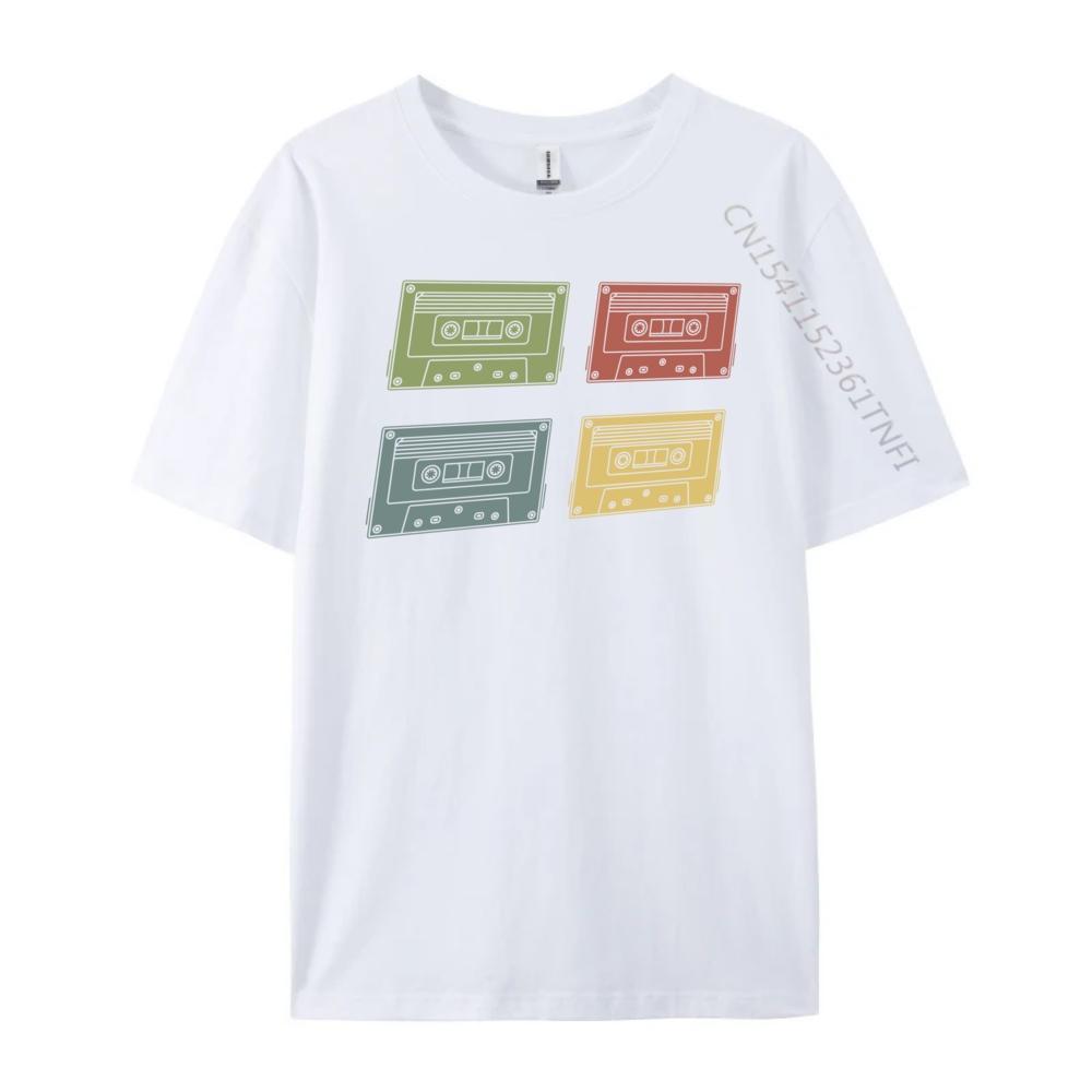 Retro 1980s 80s Music Lover Mixtape Cassette Designer Clothes Unisex Tshirts Unisex Printed Tee Shirts for Men