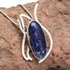 Anhänger Sodalith Silber Edelstein Schmuck Handarbeit vergoldet Sterling Natur